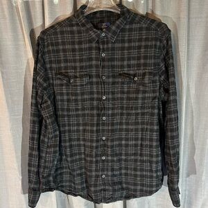 George - Charcoal and Slate Plaid Long Sleeve - Men’s 2XL